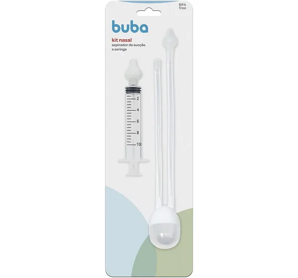 Buba Kit Aspirador Nasal de Sucção e Seringa