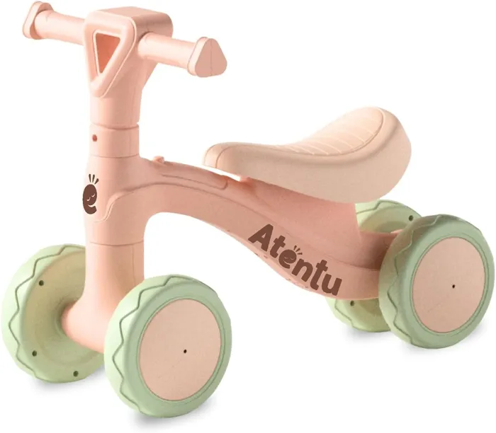 Bicicleta de equilíbrio ATENTU de 4 rodas rosa