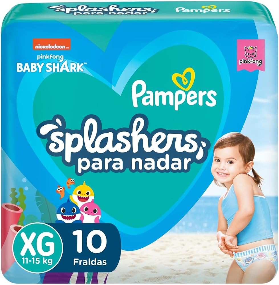 Fralda de piscina Pampers Splashers Baby Shark