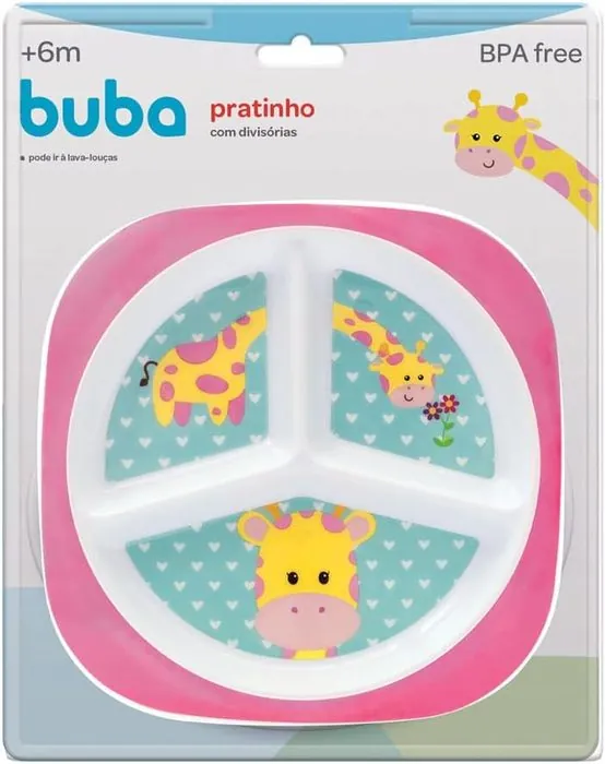 Prato com divisórias Girafinha Buba