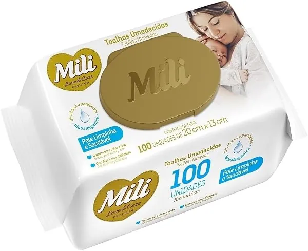 Toalhas umedecidas Mili Love and Care Premium